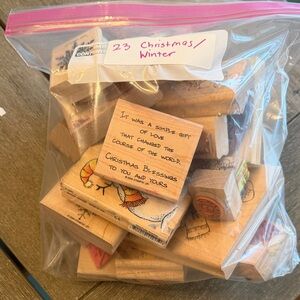 23 piece Christmas / Winter Rubber Stamps Set